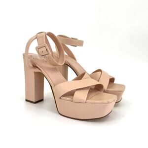 Marc Fisher Faril Light Pink Ankle Strap Heeled Sandals Size 9